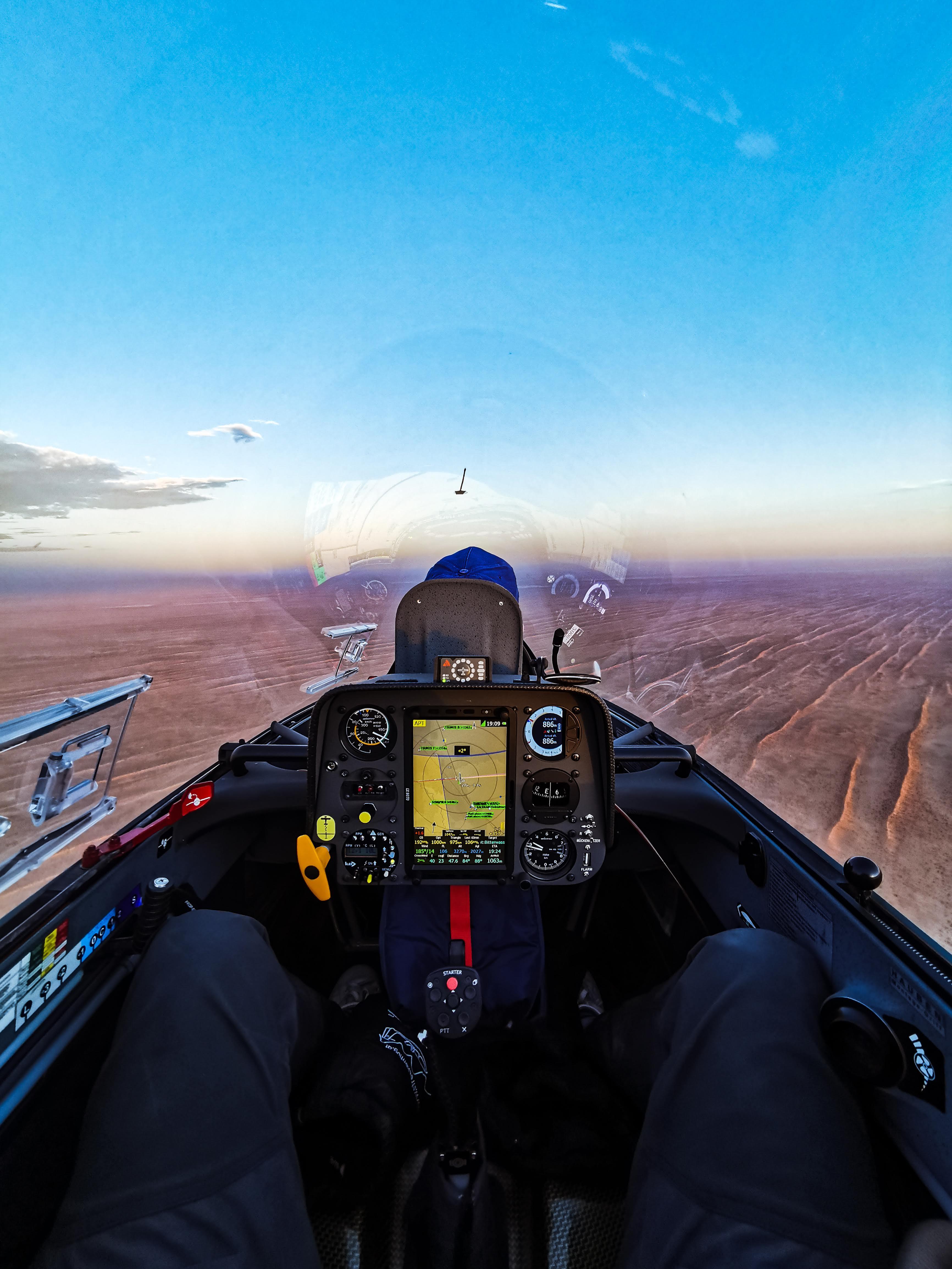 Blick aus dem Cockpit über Namibia